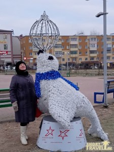 Белёк-тюлень развлекает гостей Новогодней столицы